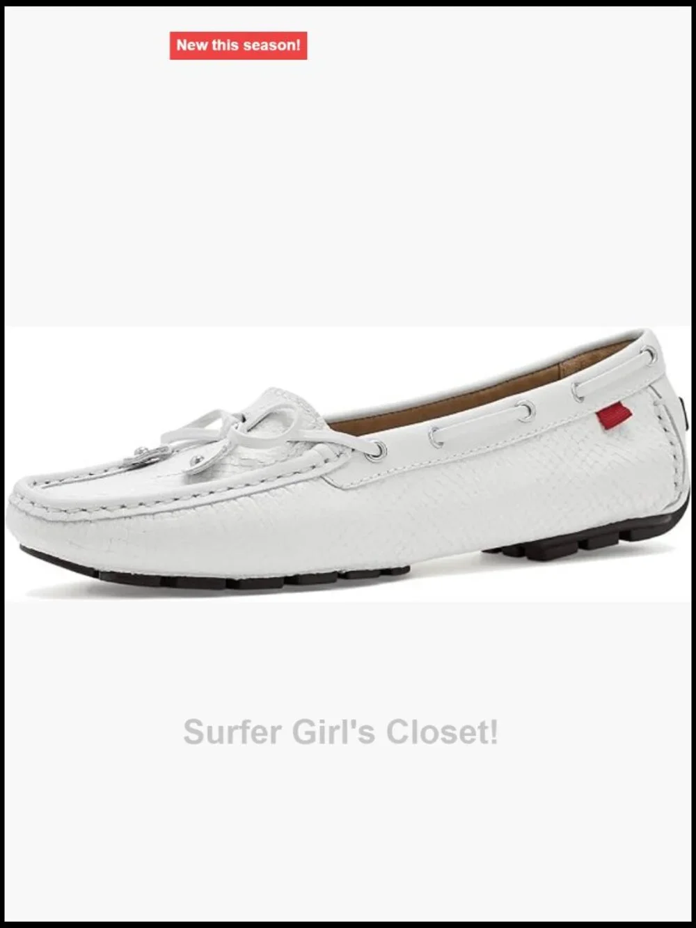 Embossed Snake Leather Loafers, Square Toe, Pull-On, Flat Heel
